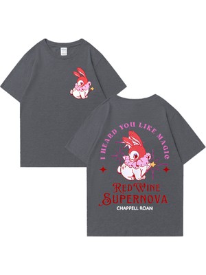 Tarz Sokak Kırmızı Şarap Süpernova T Shirt Chappell Roan Erkekler Kadınlar Harajuku Kısa Kollu Orta Batı