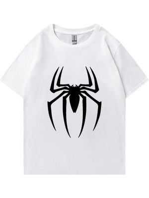 Tarz Sokak Sıcak Satış Örümcek Desen Baskı T-Shirt Erkek Kadın Pamuk Kısa Kollu Tişört Rahat Boy Giysi H