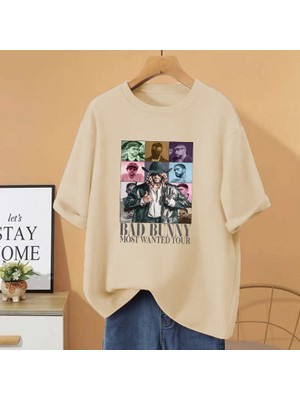 Tarz Sokak Rapçi Kötü Bunny En Çok Aranan Tur Vintage T Erkek Kadın Hip Hop Streetwear Büyük Boy