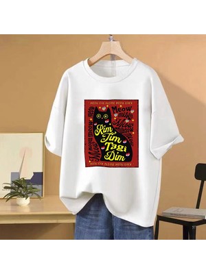 Tarz Sokak Bebek Lazanya Harajuku Kedi Grafik T-Shirt Erkek Kadın Rahat Hip Hop Streetwear Büyük Boy Kıs
