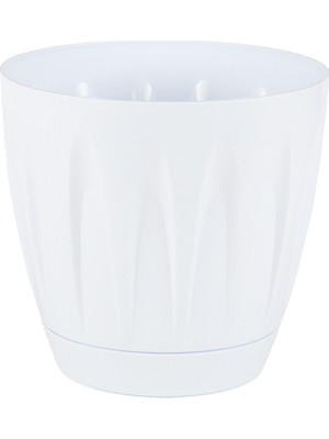 Bliss Papatya Saksı 12 Lt Parlak Plastik Kendinden Tabaklı Drenajlı Çiçek Saksısı