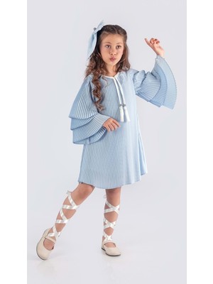 Mnk Baby & Kids Kız Çocuk Krep Plise Elbise MNK0595