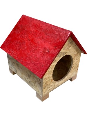 Goxawee Kedi Evi Dış Ortam Uygun Ahşap Kedi Evi Osb 39X37X34 cm