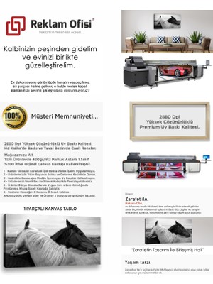 At Temalı, Siyah Beyaz Aşk Modern Premium Kanvas Tablo