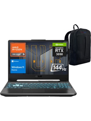 Asus Tuf Gaming A15 FA506NC-HN047W Amd Ryzen 5-7535HS 16GB 512GB SSD Rtx 3050 15.6" Fhd 144Hz Windows 11 Dizüstü Bilgisayar - Webzone Çanta WZ02