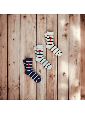 Mono Socks -3lu Kalp Desenli Sevgililer Çorap