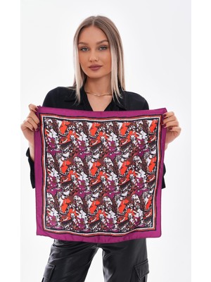 Axesoire 15308 Kaplan Desenli Mor Bandana Fular