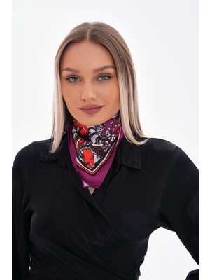 Axesoire 15308 Kaplan Desenli Mor Bandana Fular