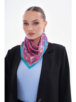 Axesoire 15262 Patchwork Desenli Fuşya Bandana Fular