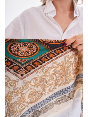 Axesoire 15259 Patchwork Desenli Ekru Bandana Fular