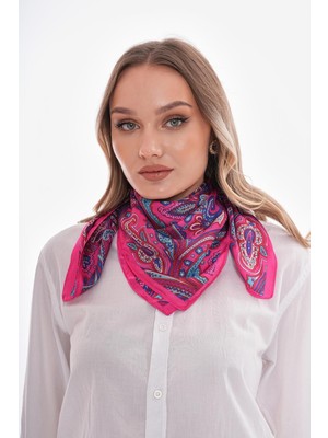 Axesoire 15272 Desenli Fuşya Bandana Fular