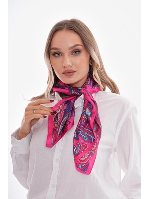 Axesoire 15272 Desenli Fuşya Bandana Fular