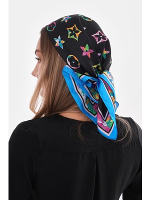 Axesoire 15267 Yıldız Desenli Mavi Bandana Fular