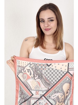 Axesoire 15052 Etnik Desenli Somon Bandana Fular