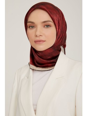 Armine Dj Saf  Ipek Eşarp 8849D (Sura) (Nostalji) BORDO-8849 - 02