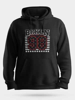 Nirvoda Brkln 98 New York Unisex Kapüşonlu Sweatshirt Siyah