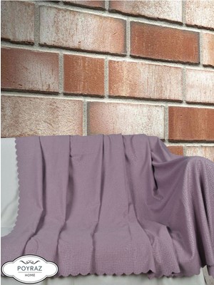 Mat Desenli Şönil Lila Çift Taraflı Koltuk Çekyat Örtüsü Şalı