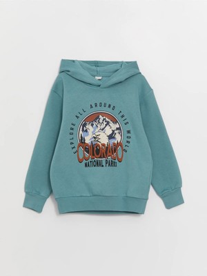 LC Waikiki Kids Rahat Kalıp Baskılı Erkek Çocuk Hoodie