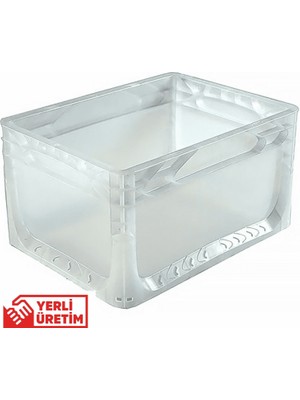 Alpbx 1.Kalite Şeffaf Plastik Kasa 40x30x22 cm - Kokusuz Sağlam Plastik Kutu 21 Litre