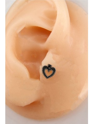 Gümüş Renk  8 mm Kalp Piercing Tragus Helix Kıkırdak