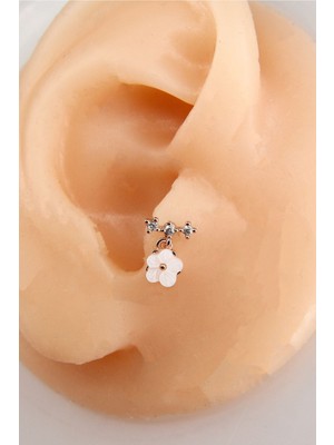 Dam Rose 8 mm Piercing Tragus Helix Kıkırdak