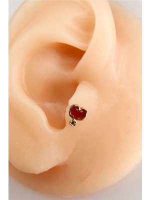 Dam Gold 8 mm Kalp Piercing Tragus Helix Kıkırdak