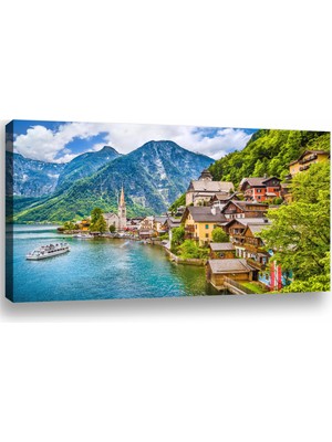 Avusturya Hallstatt, Salzburg Manzara Temalı Premium Kanvas Tablo