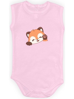 Mnk Baby & Kids Sevimli Tilki Baskılı Bebek Body Zıbın Çıtçıtlı Badi