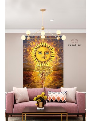 Vendini The Sun, Tarot Kartı Duvar Örtüsü Duvar Halısı Wall Tapestry