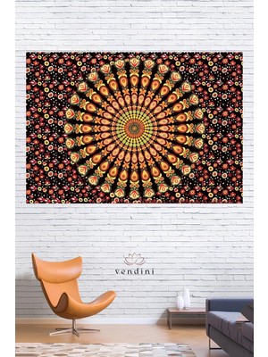 Vendini Mandala Duvar Örtüsü Duvar Halısı Wall Tapestry