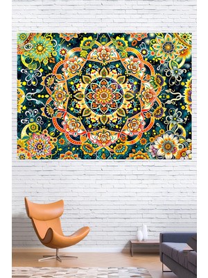 Vendini Mistik Mandala Duvar Örtüsü Duvar Halısı Wall Tapestry