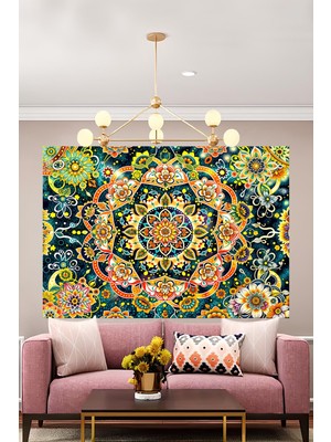 Vendini Mistik Mandala Duvar Örtüsü Duvar Halısı Wall Tapestry