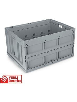 Alpbx Büyük Katlanır Kasa Gri (80X60X45 Cm) | 173 Litre