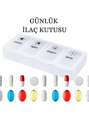 4 Adet Günlük Ilaç Kutusu Ilaç Kutusu Düzenleyici Günlük Ilaç Saklama Kutusu