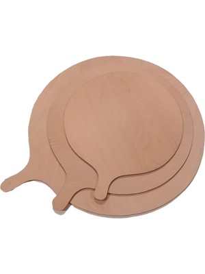 Ahşap Köşe 50 cm Ahşap Bazlama Tahtası - Saplı Ekmek ve Hamur Açma Tahtası