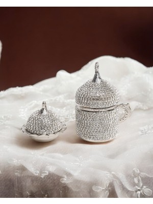 Finn Taşlı Damat Kahve Fincanı ve Lokumluk