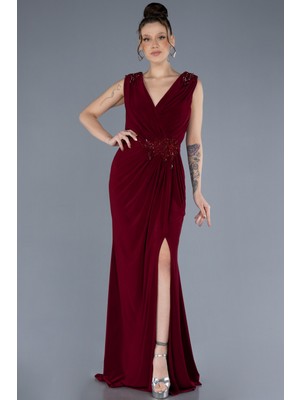 Kolsuz Yırtmaçlı Uzun Büyük Beden Abiye ABU2854