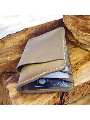 Cy Leather Monar Camel Hakiki Deri El Yapımı Büyük Erkek Cüzdanı