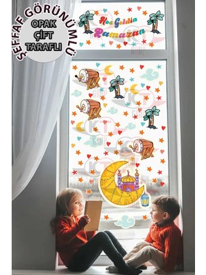 Kt Grup Ramazan Ayı Temalı Çift Taraflı Cam Duvar Süsleri Hoşgeldin Ramazan Sticker Seti