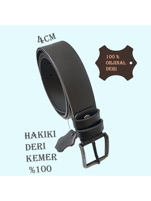 Efluce Siyah Erkek %100 Hakiki Deri Kemer 4Cm