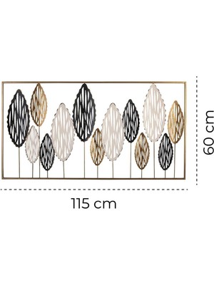 Doreart Leafes Metal Duvar Tablosu, Ev Ofis Duvar Panosu Gold