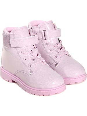 KU&PA SHOES Çocuk Ayakkabı Simli Pembe  Bot