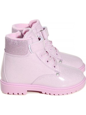 KU&PA SHOES Çocuk Ayakkabı Simli Pembe  Bot