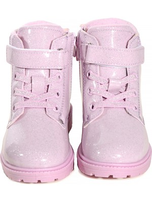 KU&PA SHOES Çocuk Ayakkabı Simli Pembe  Bot