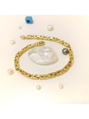 Altın Ofisi Kral Bileklik Künye 14 Ayar Altın