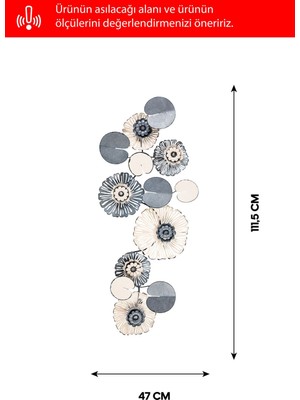 Dekorenzo Daisy Metal Duvar Tablosu, Ev Ofis Duvar Panosu