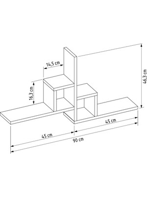 Lifedeco Tv Sehpa Ünitesi Duvar Rafı Safir Meşe LD-5000-R15S