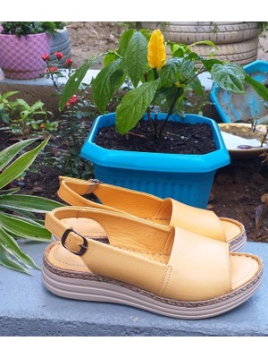 Bags Shoes Bulldozer 231528 Kadın Hakiki Deri Fuspetli Anatomik Comfort Taban Sandalet