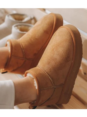 Bags Shoes Kuum London K11Y02 Kadın İçi Tüylü Kalın Tabanlı Kısa Boy Ug Bot