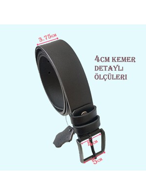 Efluce Siyah Erkek %100 Hakiki Deri Kemer 4Cm